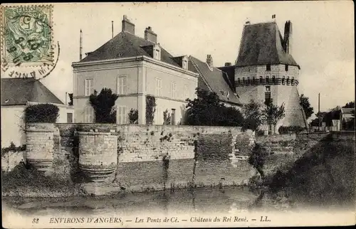 Ak Les Ponts de Cé Maine et Loire, Chateau du Roi Rene