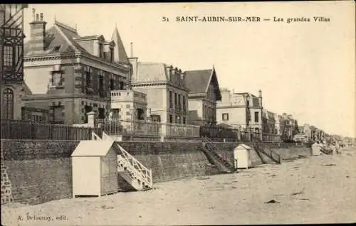 Ak Saint Aubin sur Mer Calvados, Les grandes Villas