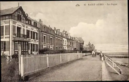 Ak Saint Aubin sur Mer Calvados, La Digue