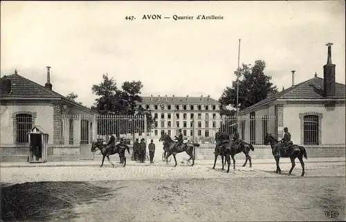 Ak Avon Seine et Marne, Quartier d'Artillerie