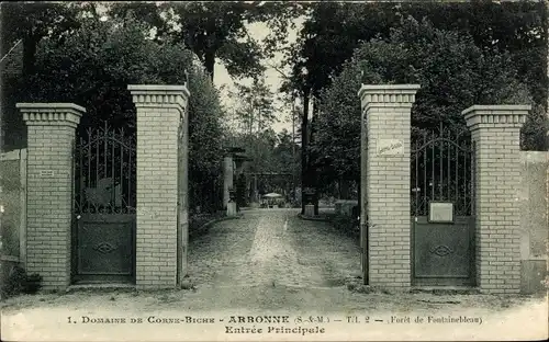 Ak Arbonne Seine et Marne, Entrée Principale