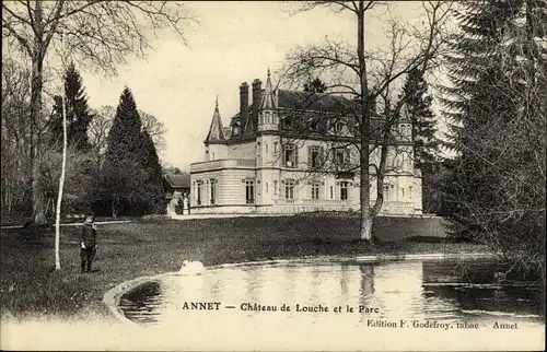 Ak Annet Seine et Marne, Château de Louche et le Parc