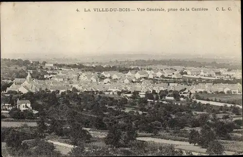 Ak La Ville du Bois Essonne, Vue Generale, prise de la Carriere