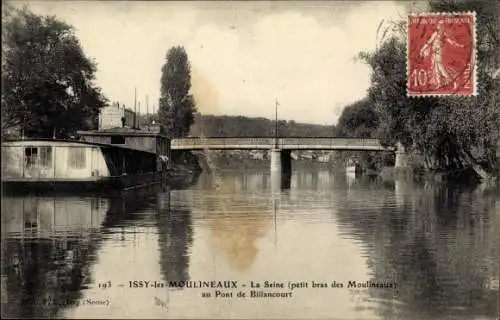 Ak Issy les Moulineaux Hauts de Seine, La Seine au Pont de Billancourt