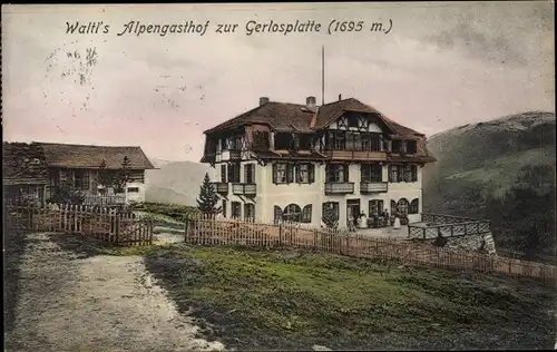 Ak Krimml in Salzburg, Waltls Alpengasthof zur Gerlosplatte