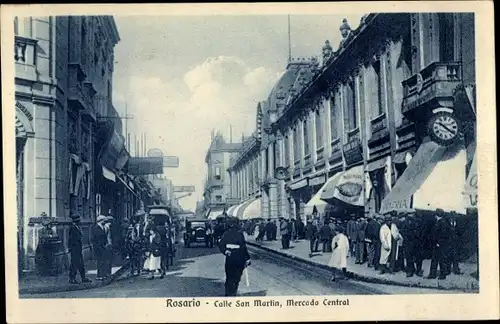 Ak Rosario Argentinien, Calle San Martin, Mercado Central