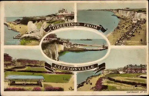 Ak Cliftonville Kent South East, Palm Bay Sands, The Promenade, Walpole Bay