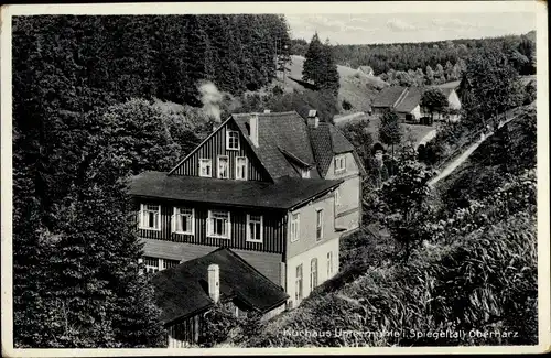 Ak Clausthal Zellerfeld im Oberharz, Kurhaus Untermühle im Spiegeltal