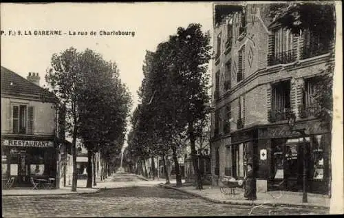 Ak La Garenne Colombes Hauts de Seine, La Rue de Charlebourg