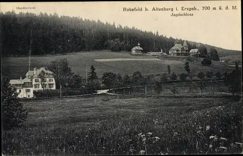 Ak Rehefeld Zaunhaus Altenberg im Erzgebirge, Jagdschloss, Wald