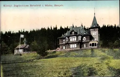 Ak Rehefeld Zaunhaus Altenberg im Erzgebirge, Königl. Jagdschloss