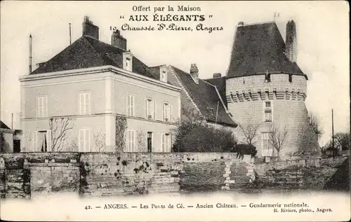 Ak Angers Maine et Loire, Le Ports de Ce, Ancien Chateau, Genarmerie nationale