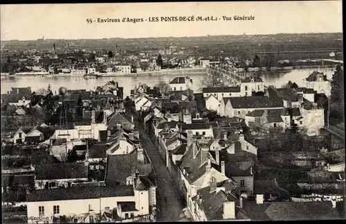 Ak Les Ponts de Cé Maine et Loire, Vue Generale