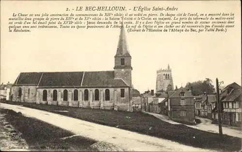 Ak Bec Hellouin Eure, L´Église Saint André