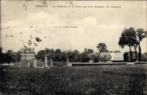 Ak Boisney Eure, Le Château et la Ferme du Petit Boisney