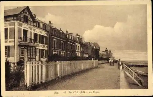 Ak Saint Aubin sur Mer Calvados, La Digue