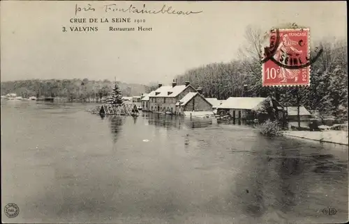 Ak Valvins Seine-et-Marne, Restaurant Henet