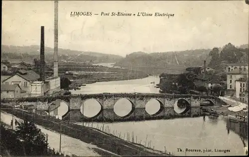 Ak Limoges Haute Vienne, Pont St Etienne, L'Usine Electrique