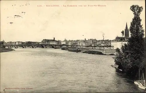 Ak Toulouse Haute Garonne, La Garonne vue du Pont St Michel