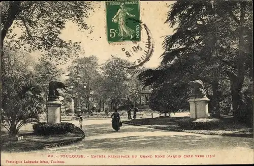 Ak Toulouse Haute Garonne, Entree principale du Grand Rond