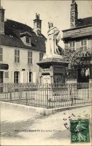 Ak Bourges Cher, Statue de Jacques Coeur