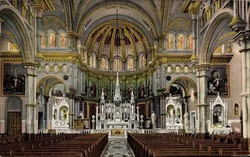 Ak Atlantic City New Jersey USA, Interior of St. Nicholas Roman Catholic Church