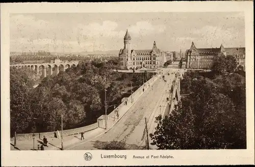 Ak Luxemburg Luxembourg, Avenue et Pont Adolphe