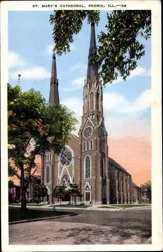 Ak Peoria Illinois USA, St Marys Cathedral