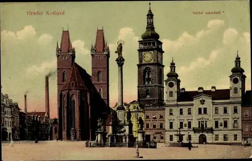 Ak Hradec Králové Königgrätz Stadt, Velke namesti