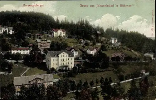 Ak Janské Lázně Johannisbad Region Königgrätz, Panorama vom Ort