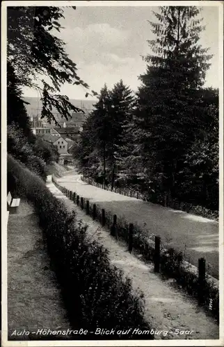 Ak Homburg Saarland, Blick von der Auto Höhenstraße auf den Ort