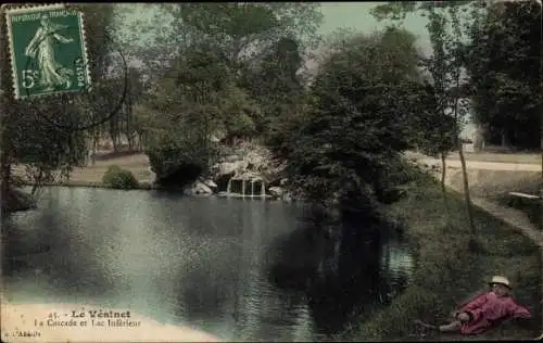 Ak Le Vésinet Yvelines, La Cascade et Lac Inférieur