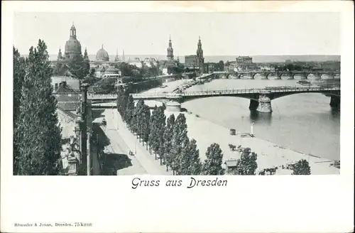 Ak Dresden Zentrum Altstadt, Teilansicht