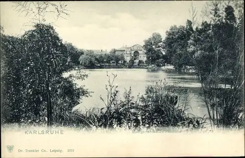 Ak Karlsruhe in Baden Württemberg, Stadtgartensee, Festhalle