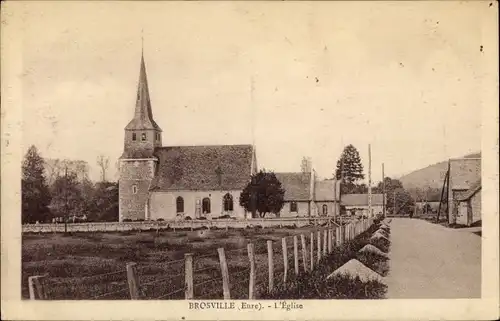 Ak Brosville Eure, L´Église