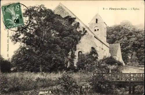 Ak Fleury en Bière Seine et Marne, Kirche