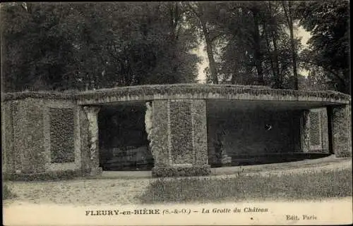 Ak Fleury en Bière Seine et Marne, La Grotte du Château