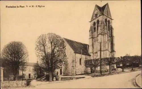 Ak Fontaine le Port Seine et Marne, Kirche