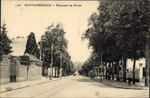 Ak Fontainebleau Seine et Marne, Boulevard de Melun