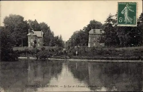 Ak Verrières le Buisson Essonne, Le Lac et l'Avenue Cambaceres