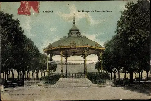 Ak Valence Drôme, Le Kiosque du Champ de Mars