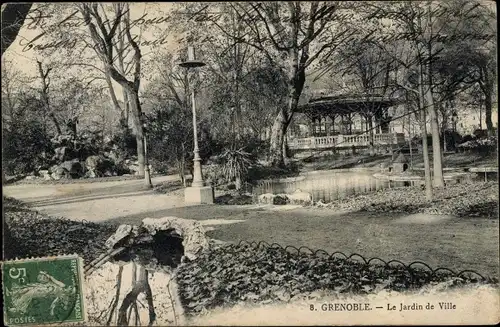 Ak Grenoble Isère, Le Jardin de Ville
