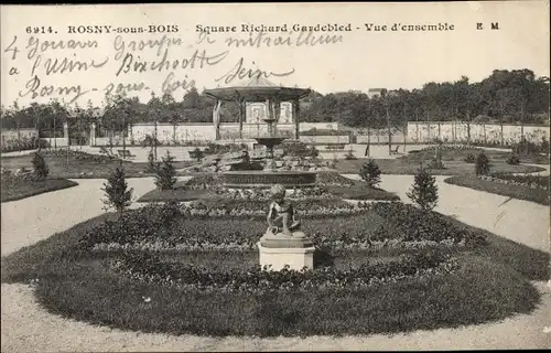 Ak Rosny sous Bois Seine Saint Denis, Square Richard Gardebled, Vue d'ensemble