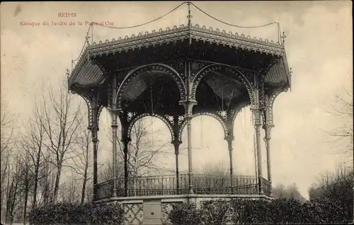 Ak Reims Marne Kiosque du Jardin de la Patte d'Oie