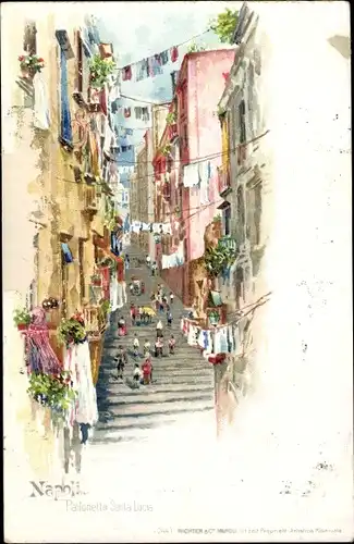 Litho Napoli Neapel Campania, Pallonetto Santa Lucia