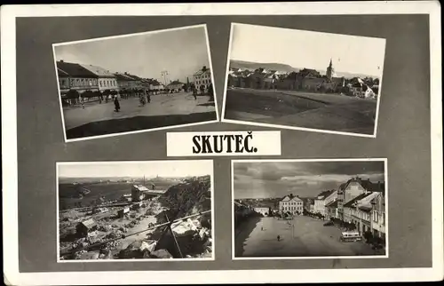 Ak Skuteč Skuč Region Pardubice, Steinbruch, Platz, Panorama