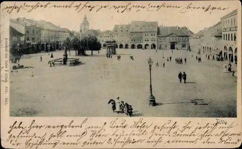 Ak Jičín Jitschin Region Königgrätz, Wallenstein Platz