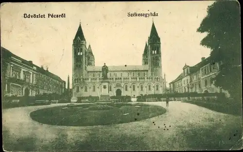 Ak Pécs Fünfkirchen Ungarn, Szekesegyhaz