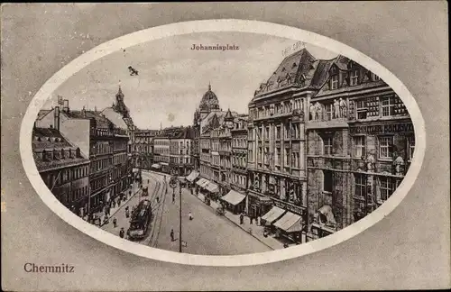 Passepartout Ak Chemnitz in Sachsen, Johannisplatz
