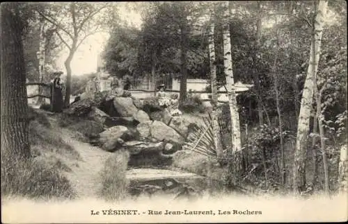 Ak Le Vésinet Yvelines, Rue Jean Laurent, Les Rochers